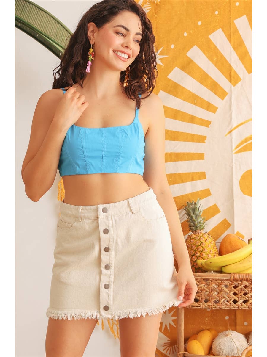 Oatmeal High Waist Mini Skirt