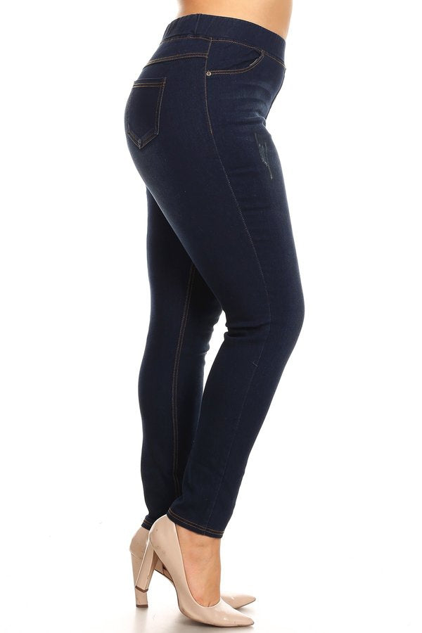 Plus Size Dark Wash Skinny Jeggings
