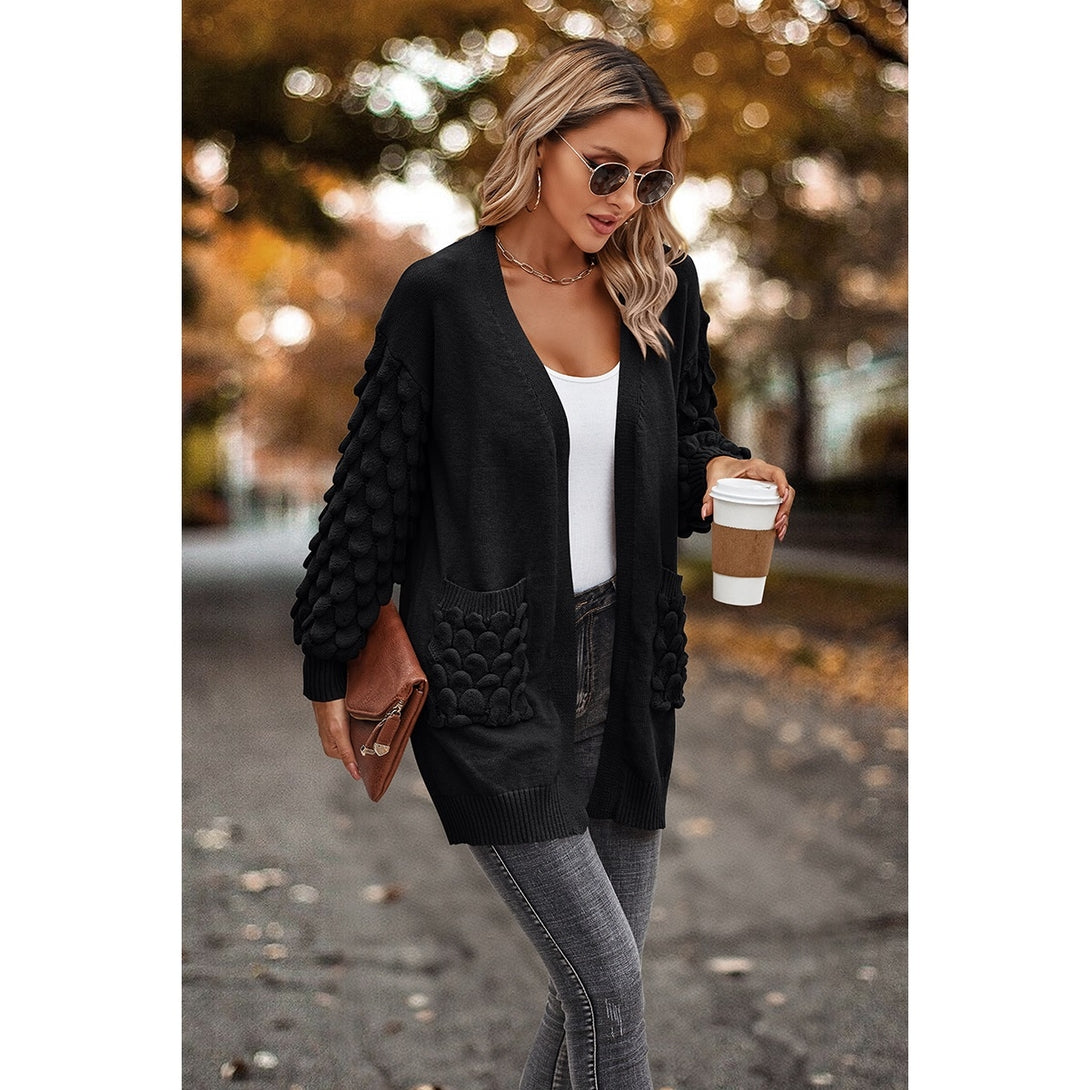 Drop Shoulder Solid Cardigan