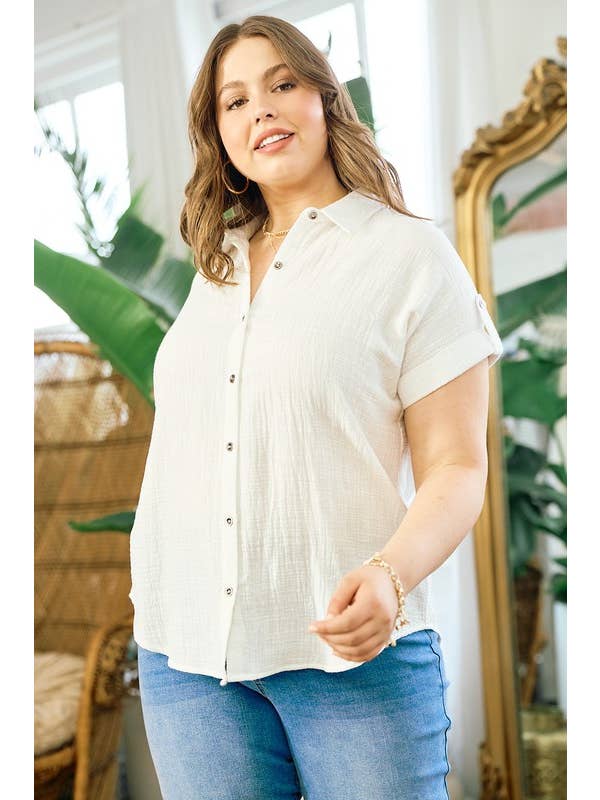 Roll Up Sleeve Button Down Shirt