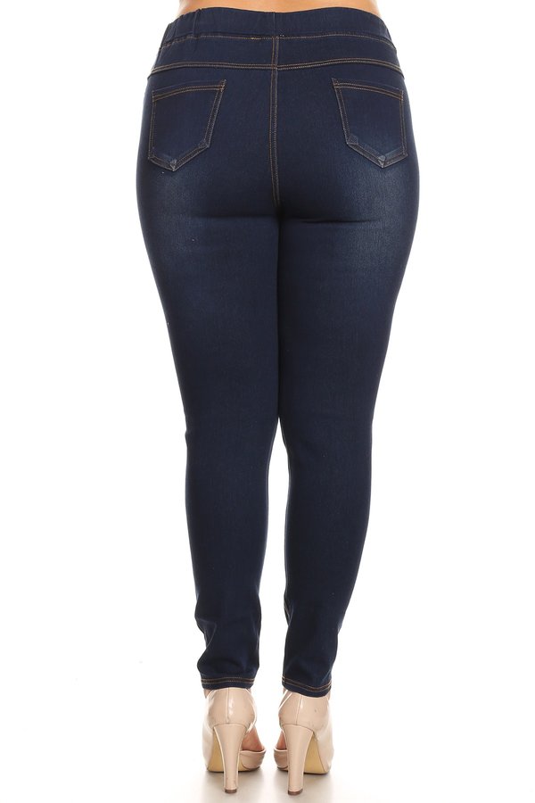 Plus Size Dark Wash Skinny Jeggings