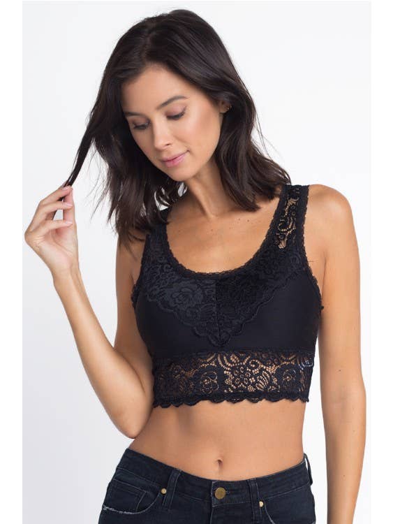 Padded Floral Lace Bralette