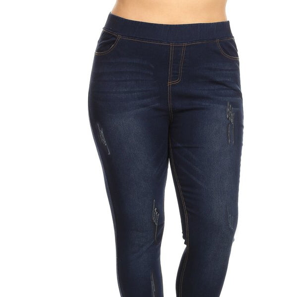 Plus Size Dark Wash Skinny Jeggings