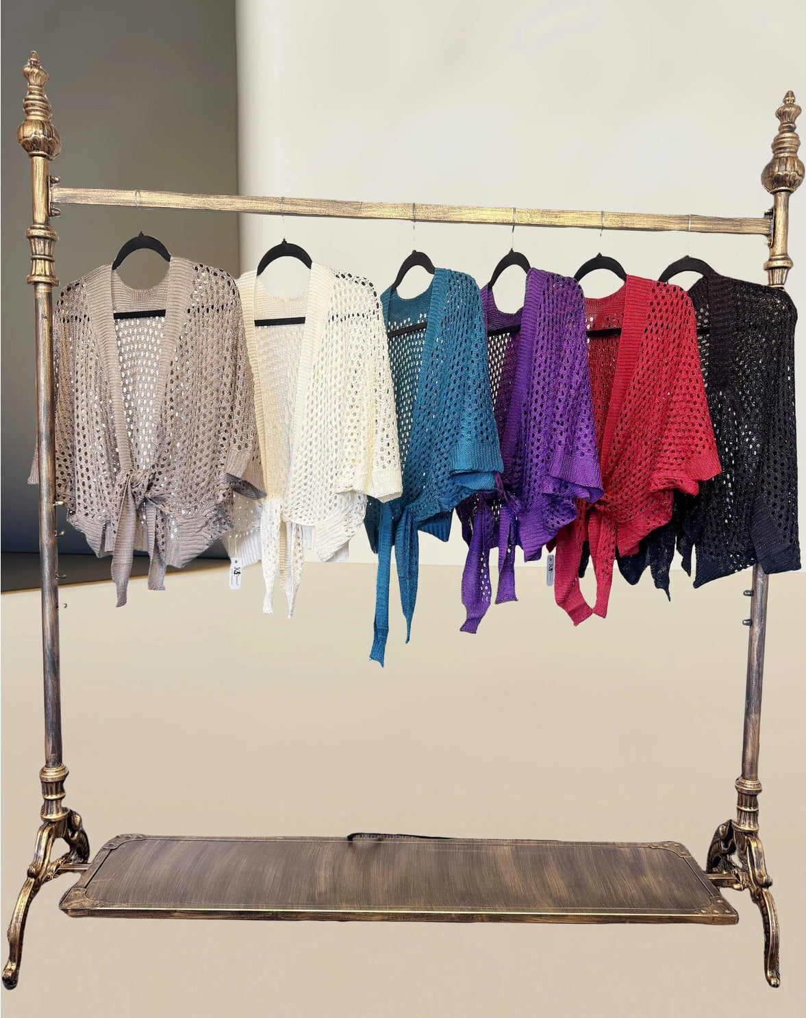 Metallic Eyelet Cardigan