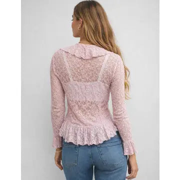 Drawstring Flared Sleeves Blouse