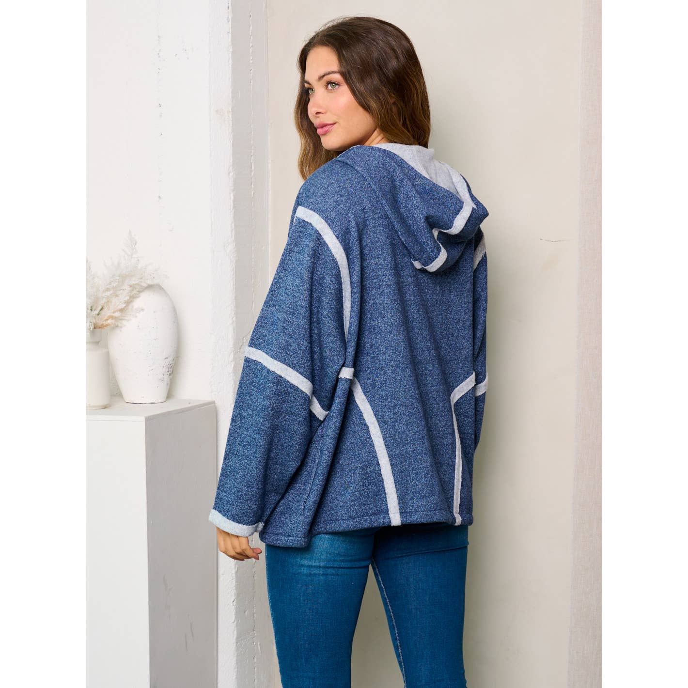 Long Sleeve Hooded Open Front Cardigan