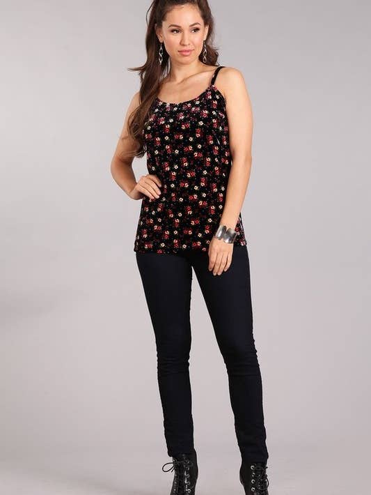 Velvet Sleeveless Tank Top