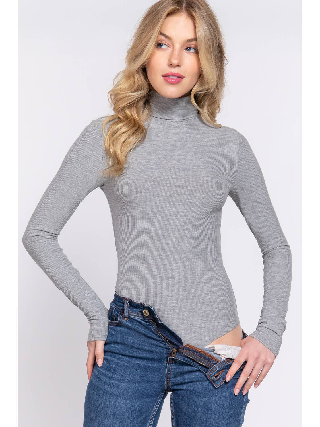 Turtleneck Rayon Rib Bodysuit