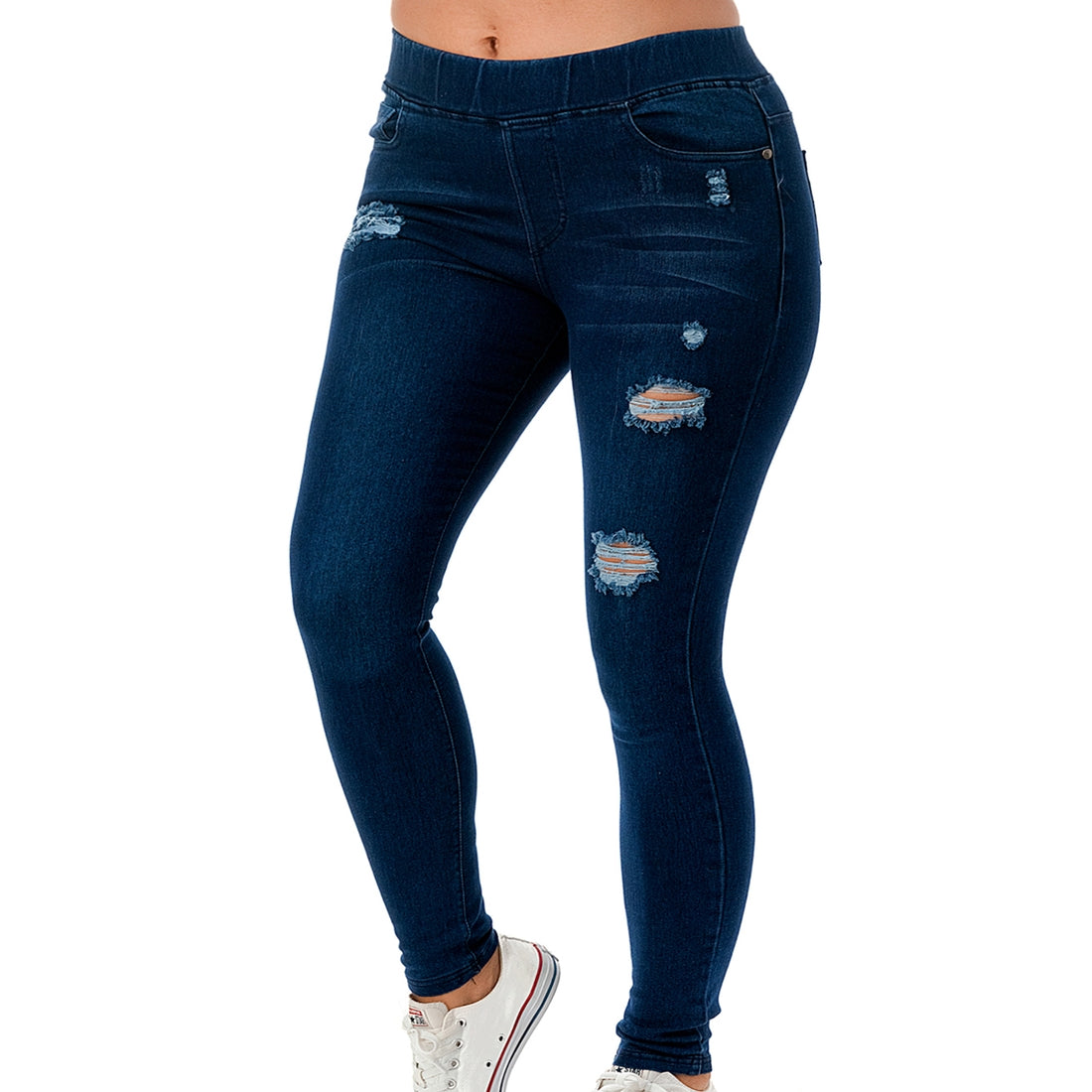 Plus Size Dark Washed Skinny Denim Jeggings