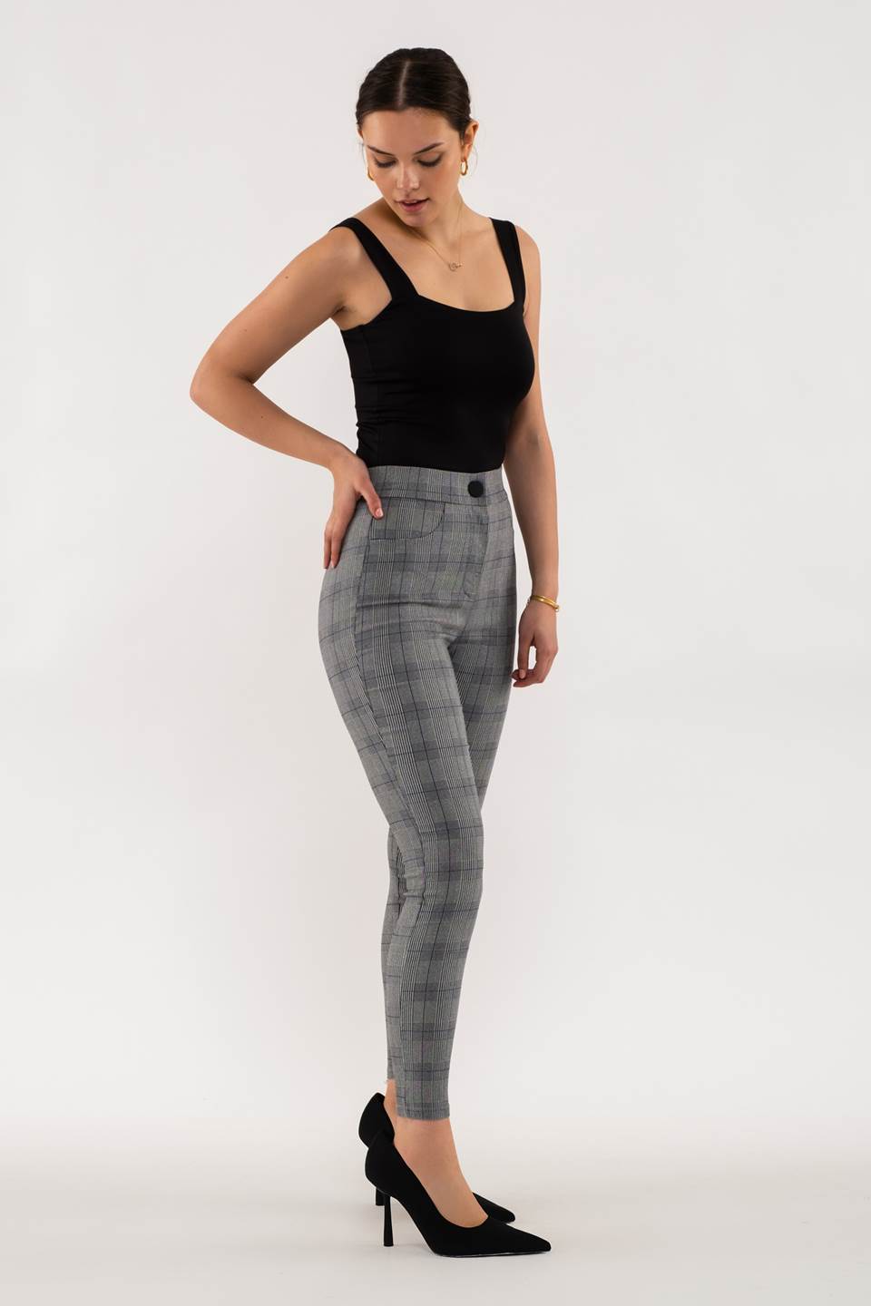 Plaid Skinny Pants