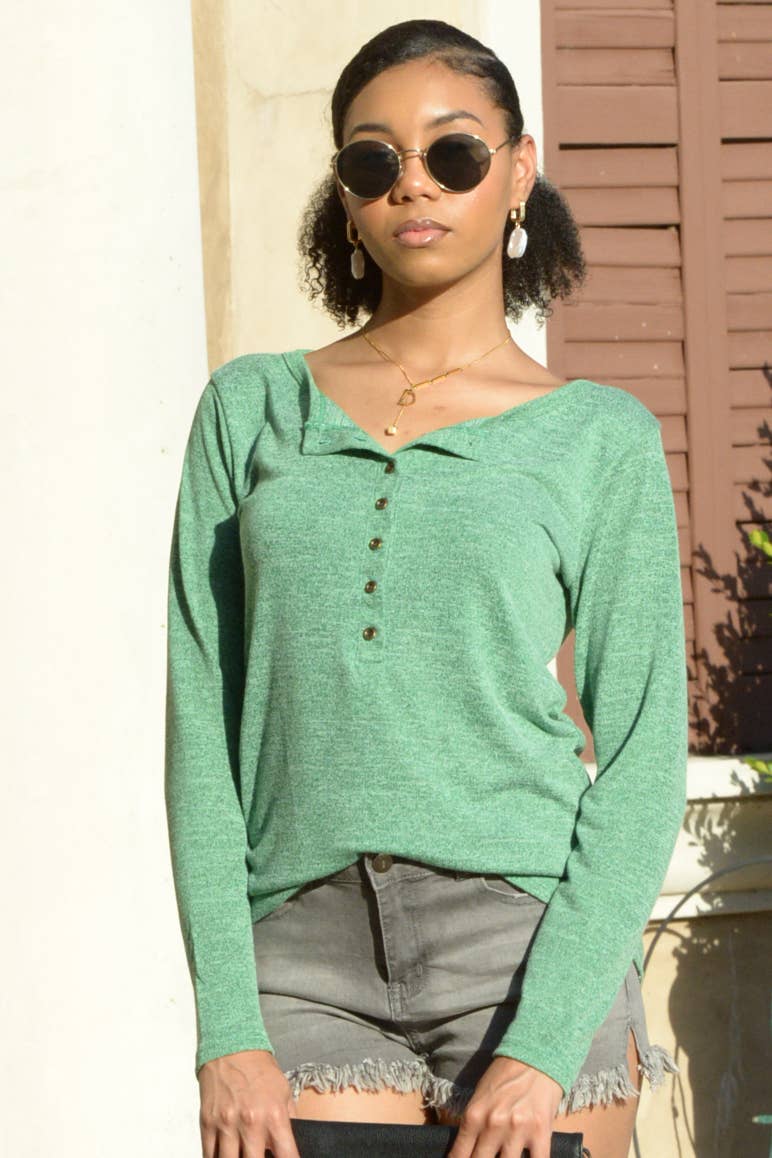 Dusty Green Knit Top