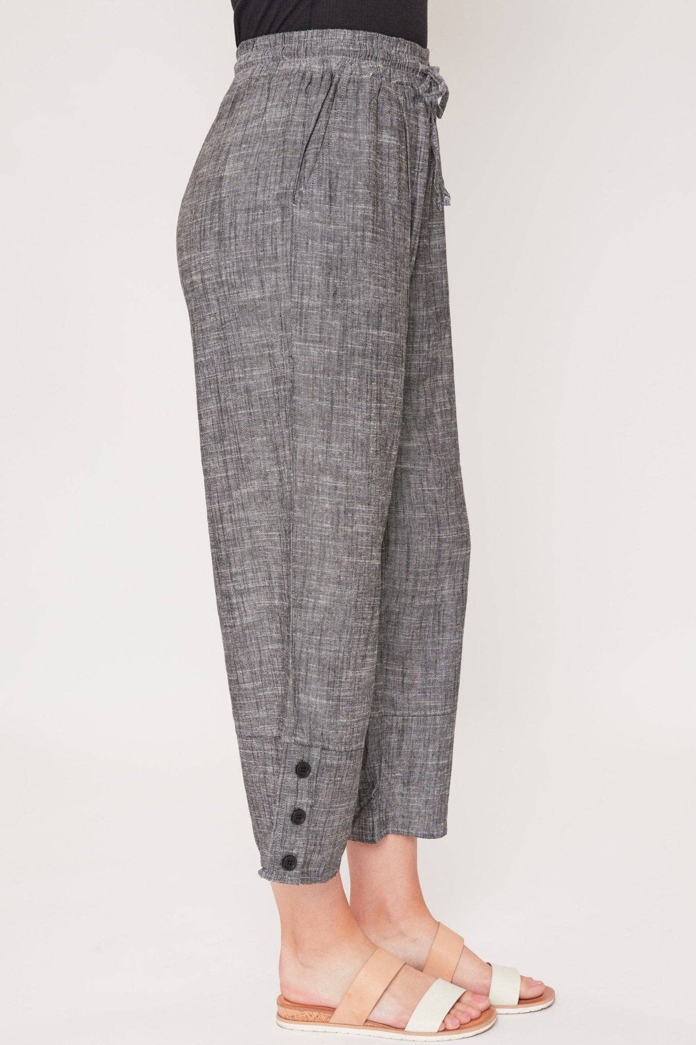 Missy Linen Button Hem Pant