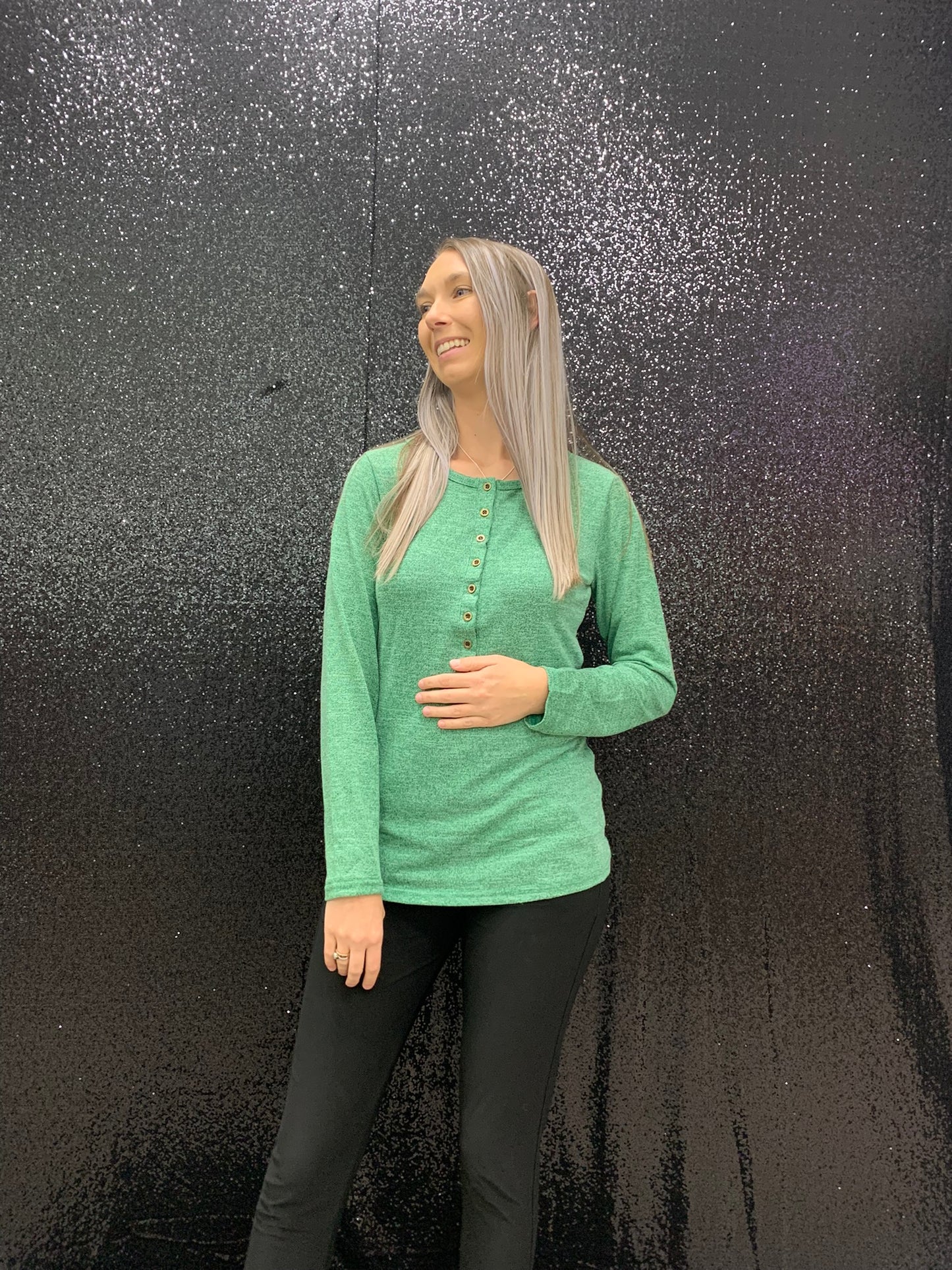 Dusty Green Knit Top