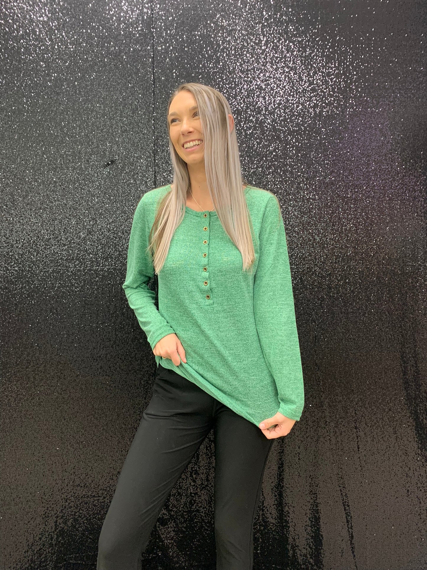 Dusty Green Knit Top