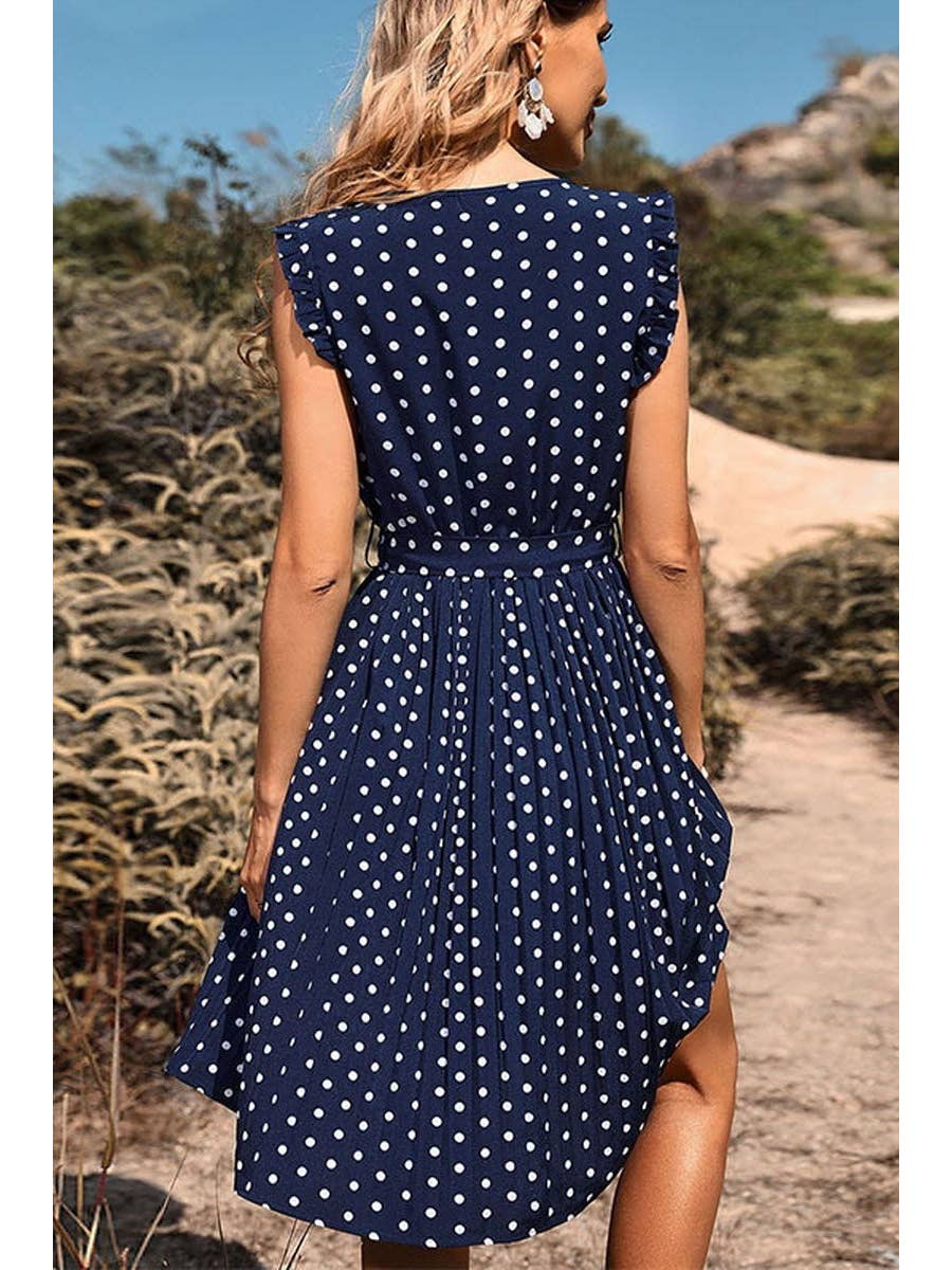 Polka Dot Pleated Dress
