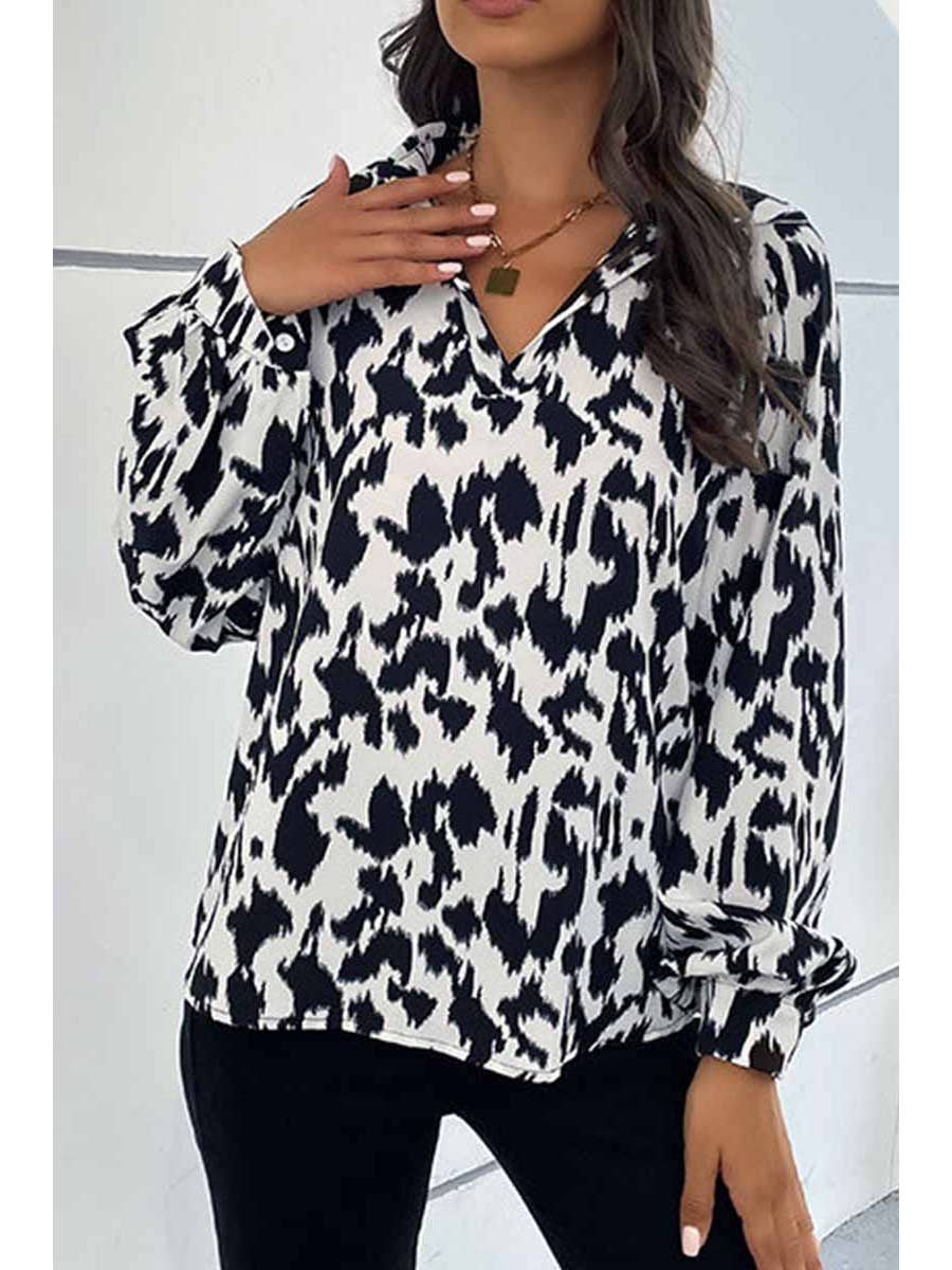 Retro Lapel Long Sleeved Shirt