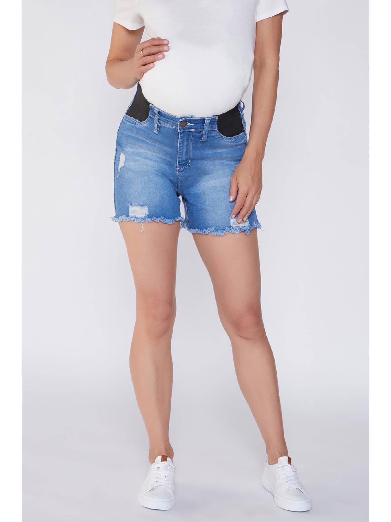 Maternity Shorts with Elastic Sides