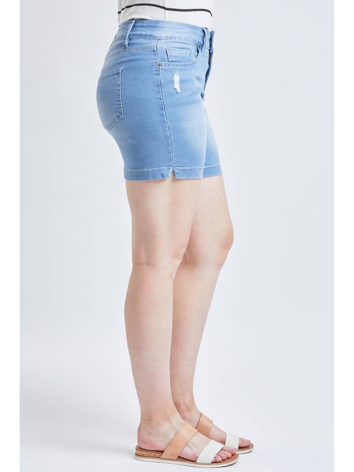 High Rise Slit Hem Shorts