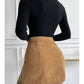 High Waist Corduroy Mini Skirt