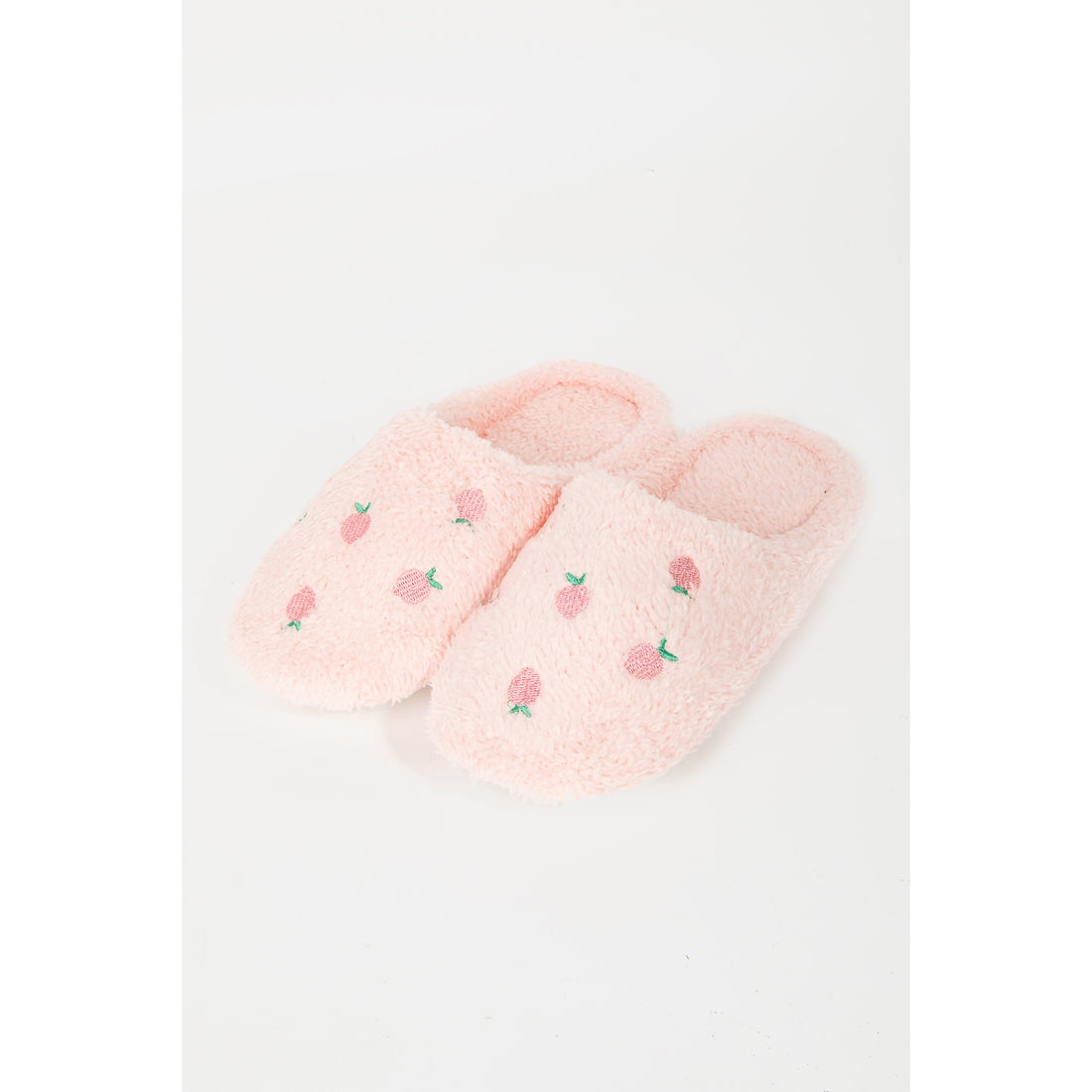 Strawberry Print Faux Fur Slippers