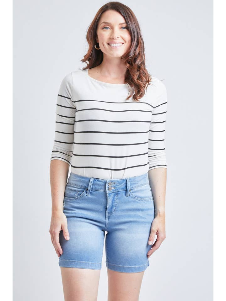 High Rise Slit Hem Shorts