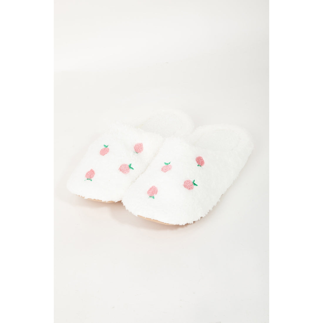 Strawberry Print Faux Fur Slippers