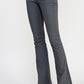 Belted Twill Boot Cut Pants