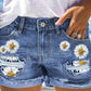 Floral Denim Shorts