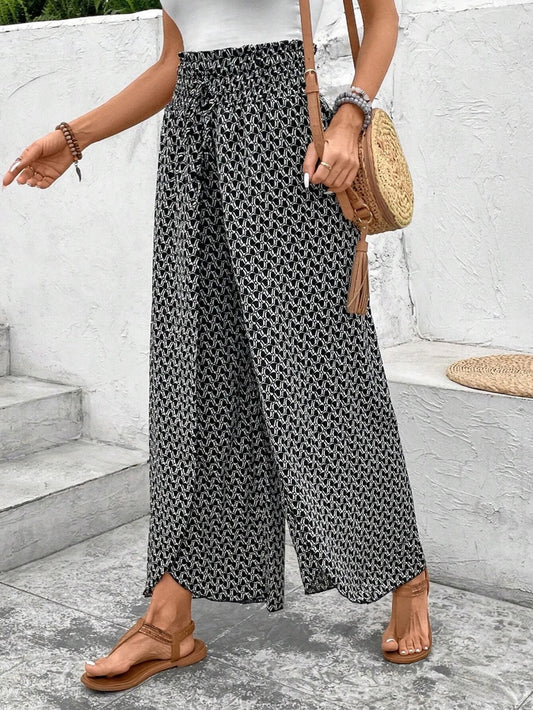 Floral Side-Slit Culottes