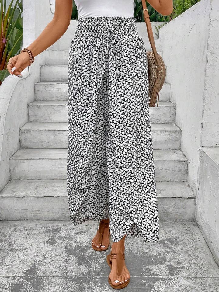Floral Side-Slit Culottes