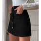 High Waist Corduroy Mini Skirt