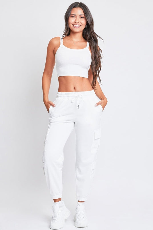 White Joggers with Pockets