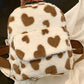 Cow Print Fleece Backpack