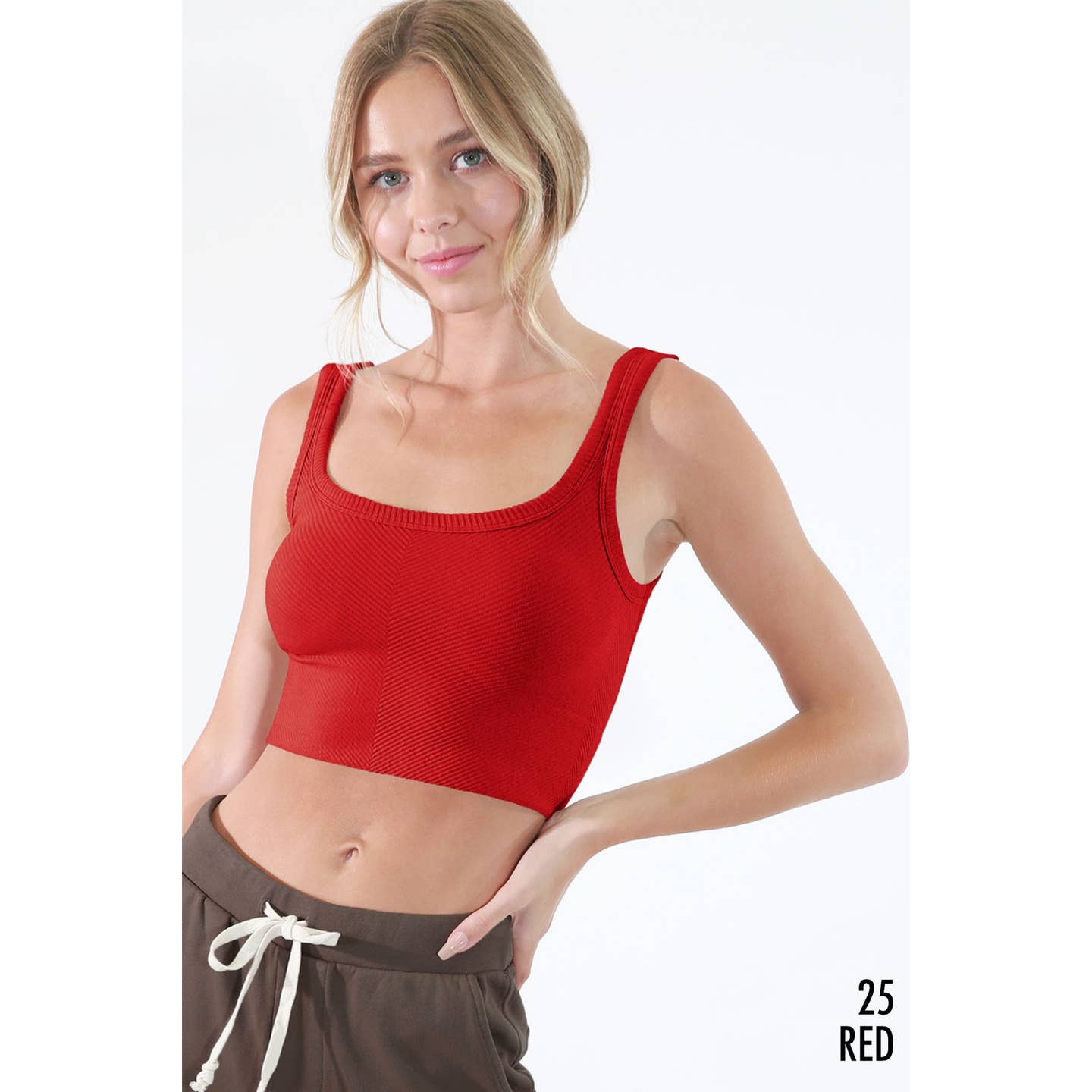 NikiBiki Chevron Ribbed Crop Top