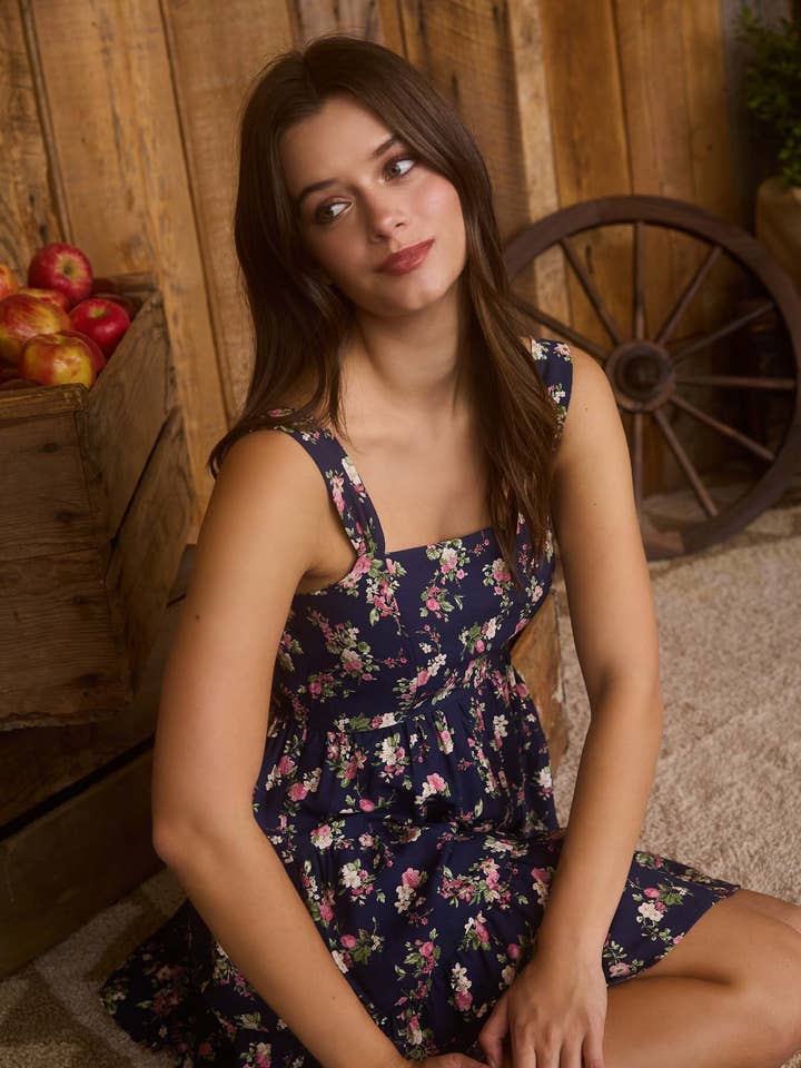 Floral Sleeveless Tiered Mini Dress