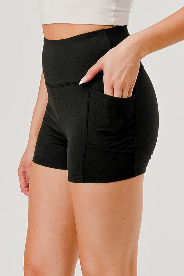 High Waist Biker Shorts with Pockets