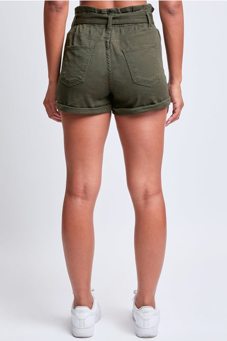 Belted Paperbag Waist Shorts