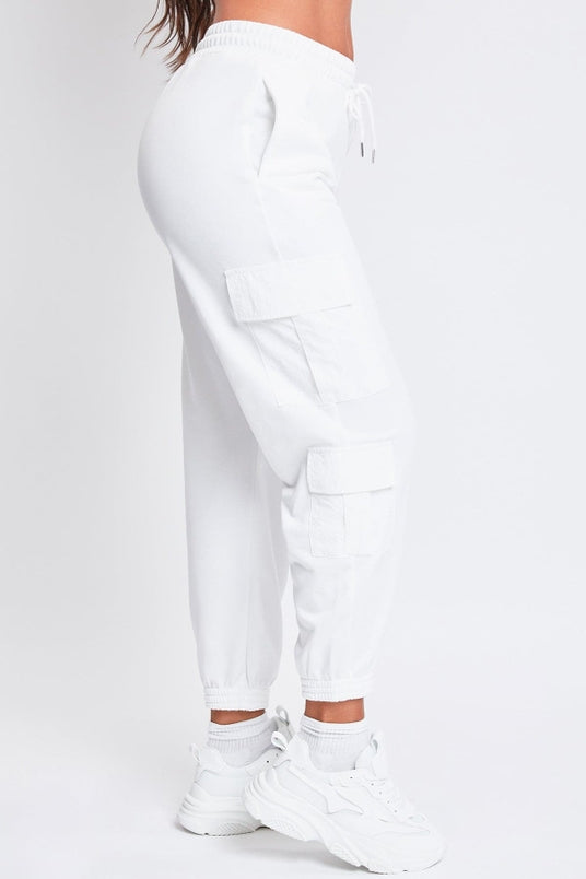White Joggers with Pockets