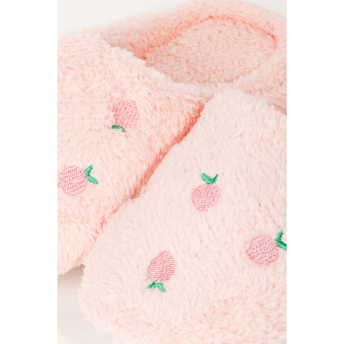 Strawberry Print Faux Fur Slippers