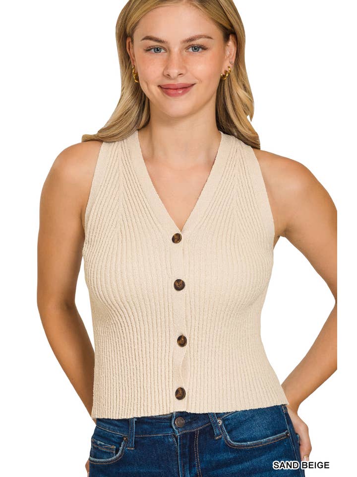 Ribbed Sweater Vest