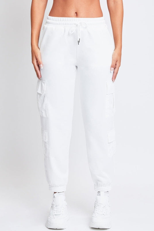 White Joggers with Pockets