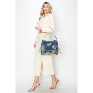 Daisy Rhinestone Hobo Handbag