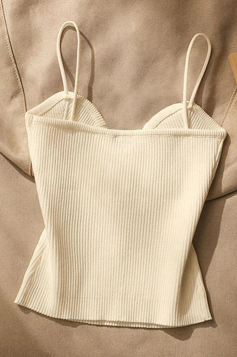 Square Button Ribbed Camisole