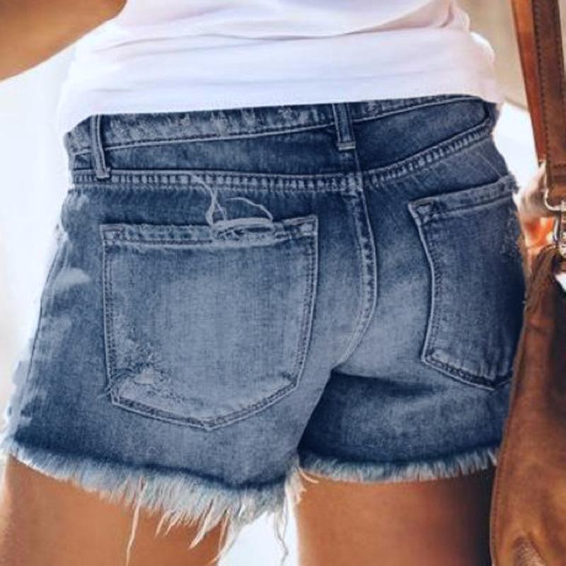 Ripped Frayed Denim Shorts