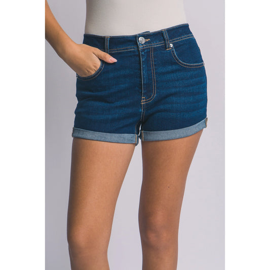 Rolled Cuff Denim Shorts