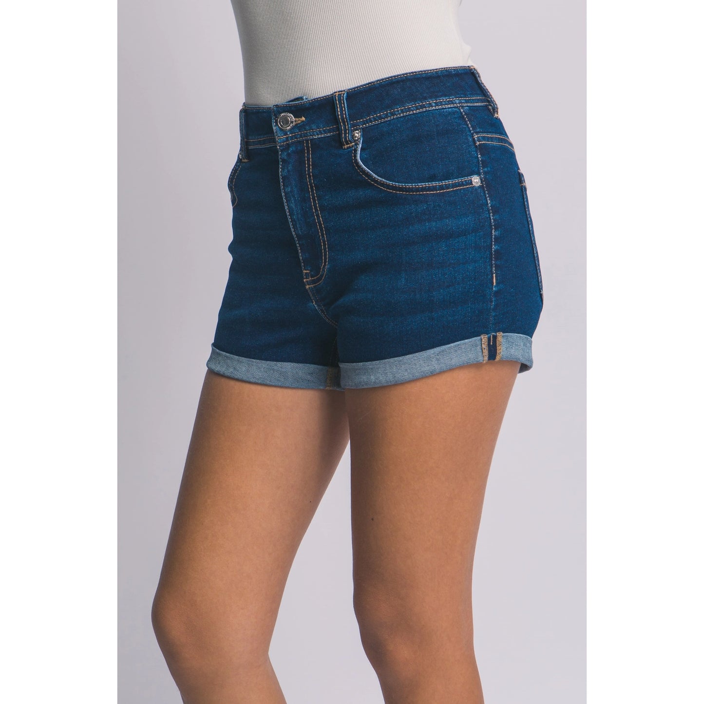 Rolled Cuff Denim Shorts