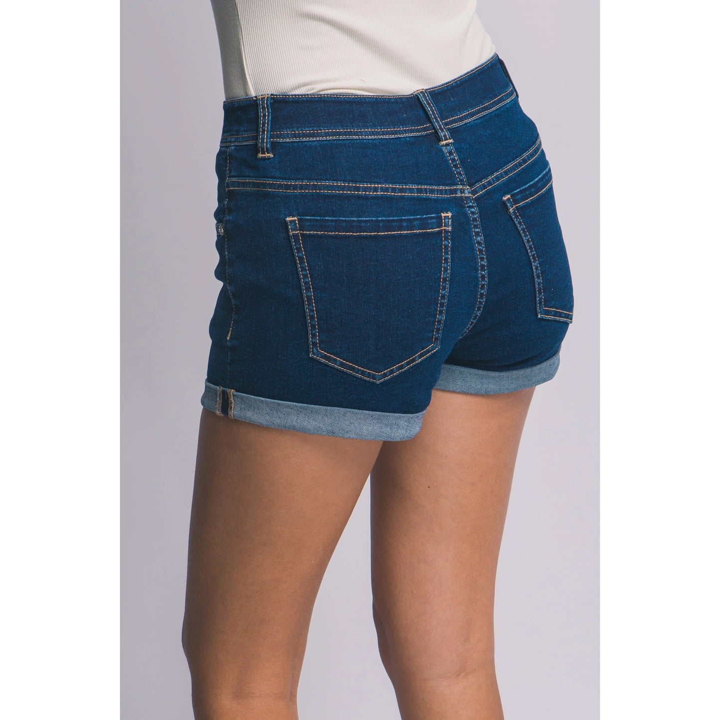 Rolled Cuff Denim Shorts
