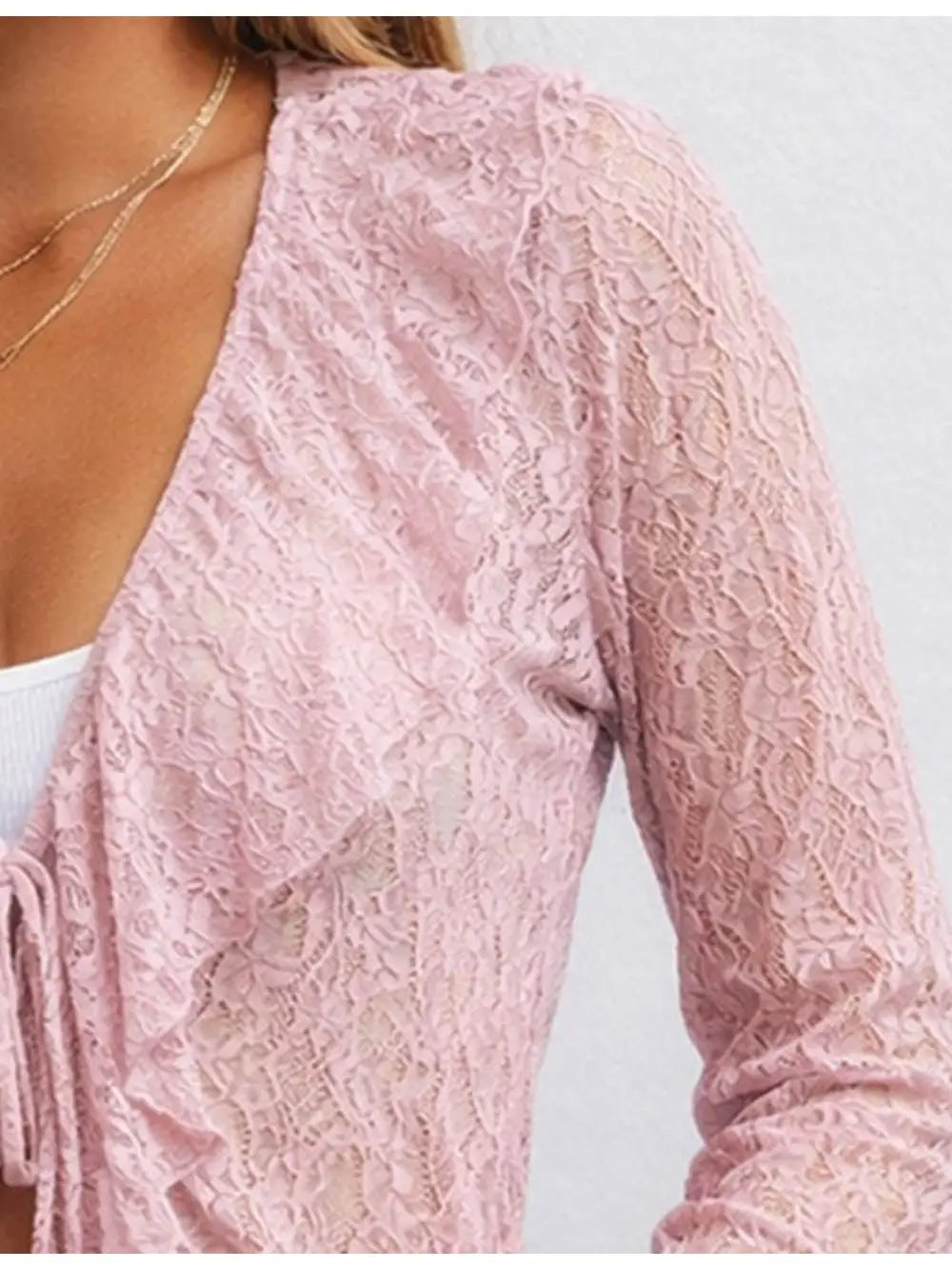 Drawstring Flared Sleeves Blouse
