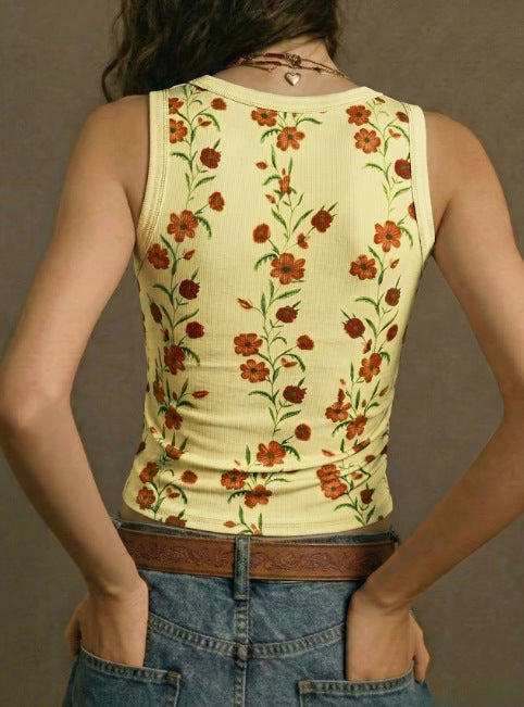 Boho Retro Floral Tank Top