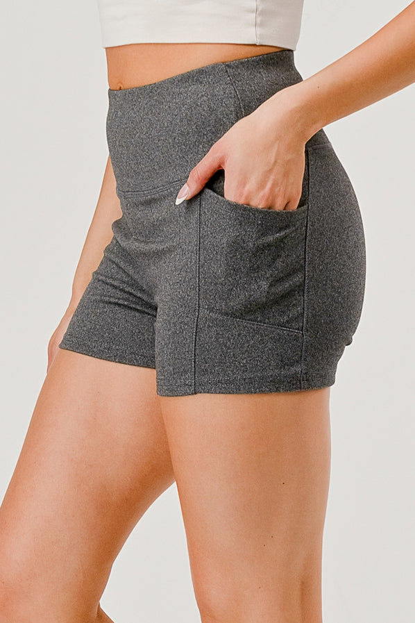 High Waist Biker Shorts with Pockets